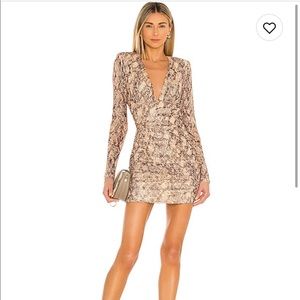 Michael Costello X Revolve mini dress snake color M